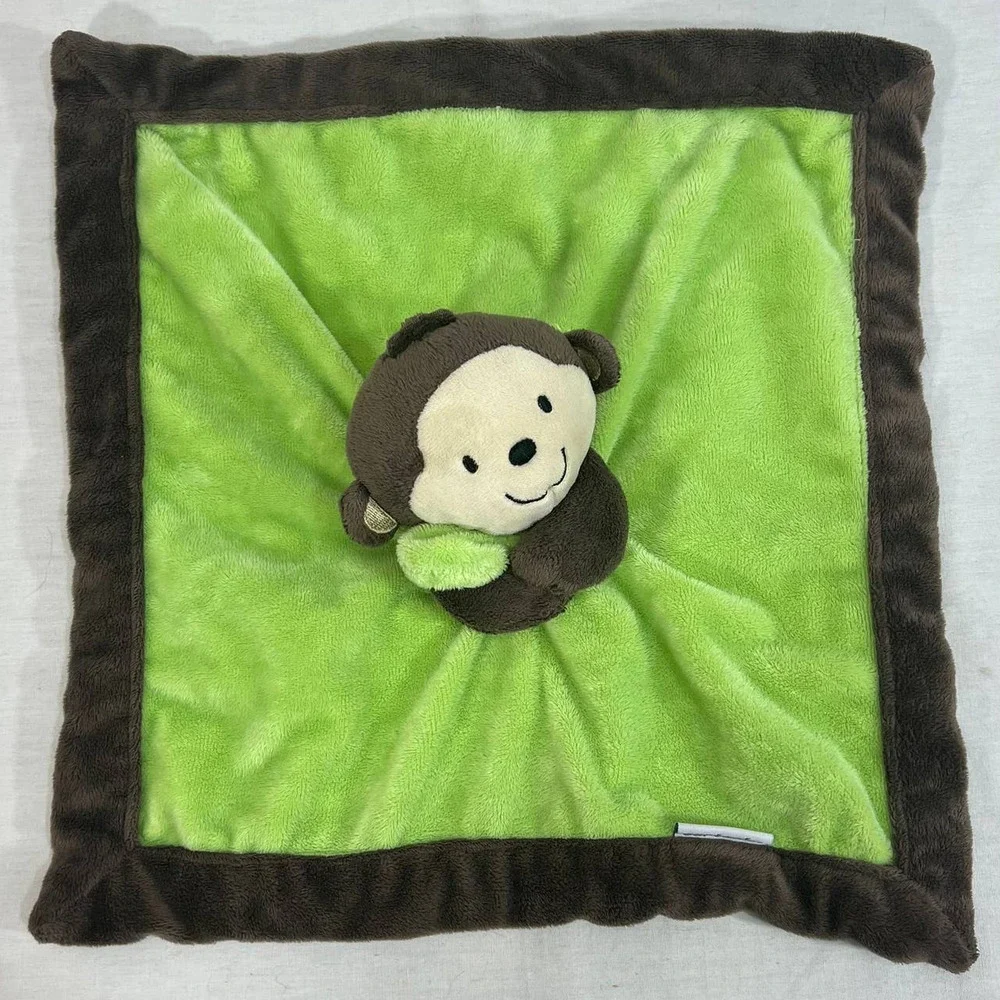 Carter’s Monkey Baby Lovey Boys Girls Security Blanket Brown‎ Green 13